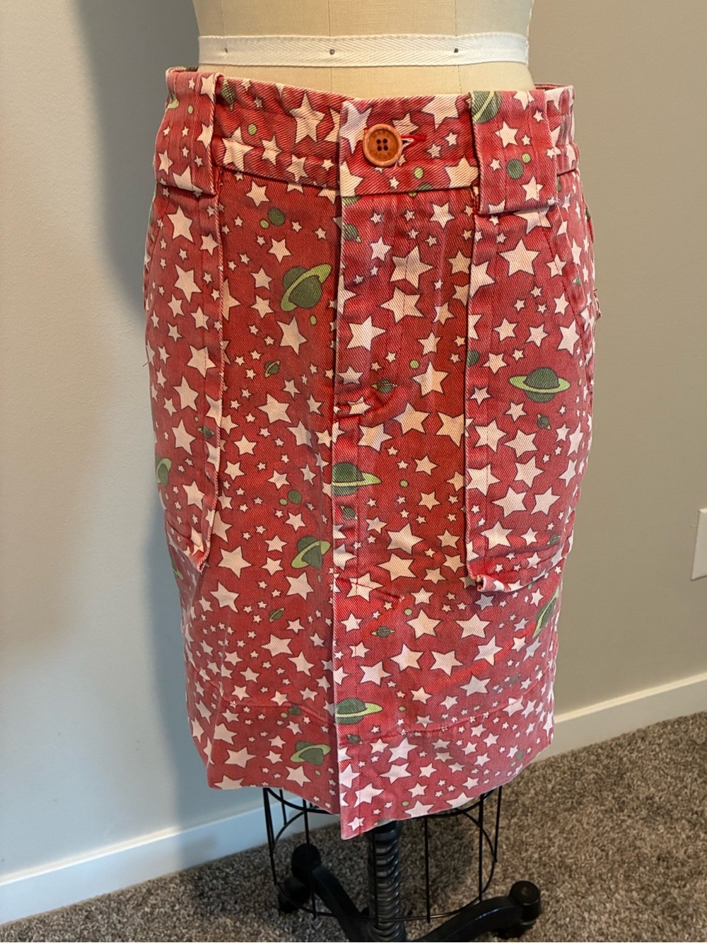 Vintage, rare Marc by Marc Jacobs printed denim pencil skirt